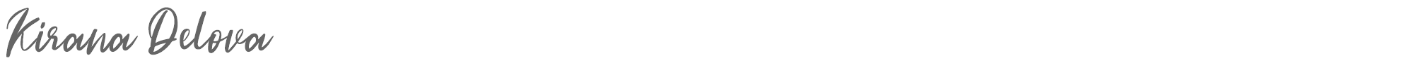 Sample characters Kirana Delova Font